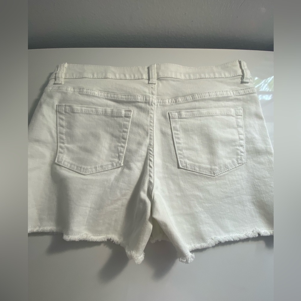 white denim shorts